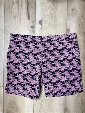 Mr Turk Men’s Shorts Palm Trees Pink & Black Made in the USA Size 34
